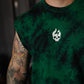 Polera Oversize Sleeveless Skull logo - Green Storm