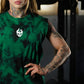 Polera Oversize Sleeveless Skull logo - Green Storm
