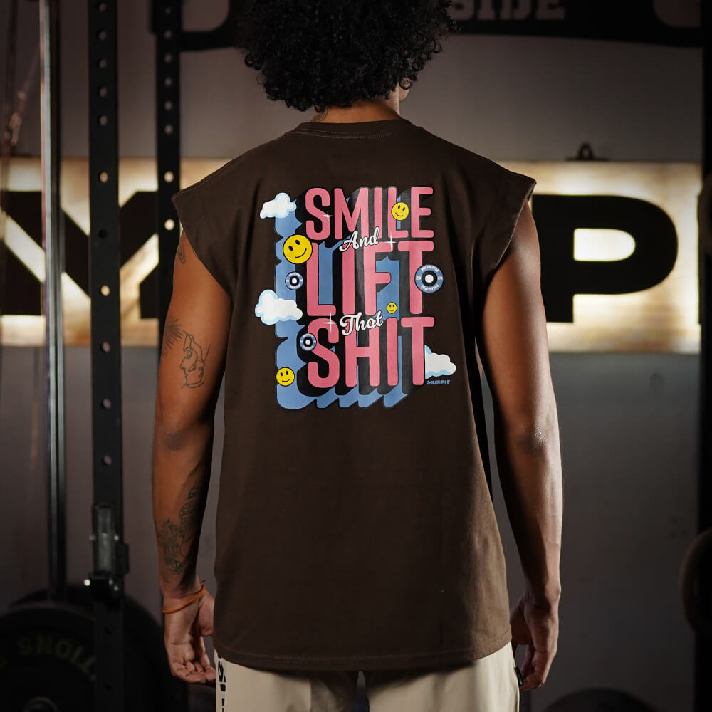 Polera Oversize Sleeveless Smile - Chocolate