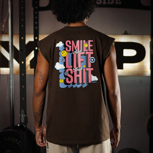 Polera Oversize Sleeveless Smile - Chocolate