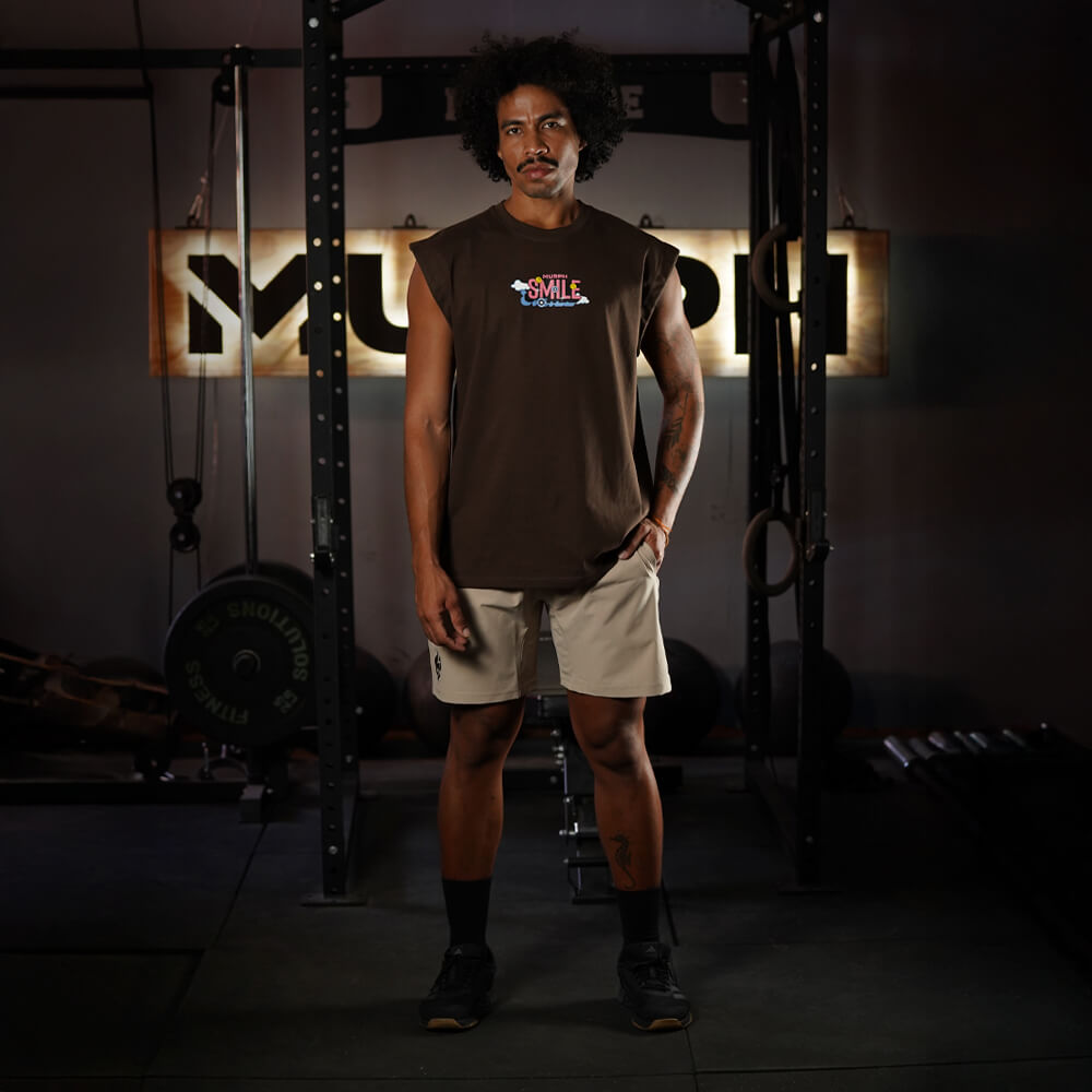 Polera Oversize Sleeveless Smile - Chocolate