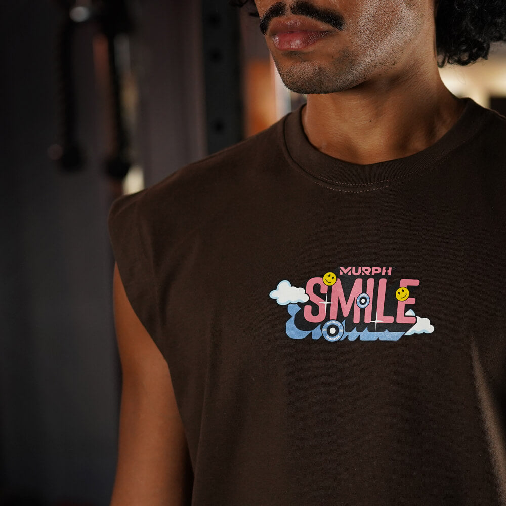 Polera Oversize Sleeveless Smile - Chocolate