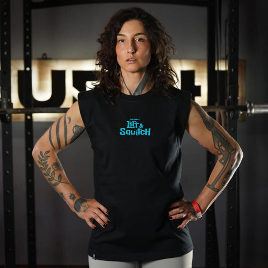 Polera Oversize Sleeveless Lift & Squitch - Negro