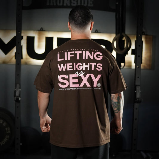 Polera Oversize Lifting Weights Is SEXY - Chocolate