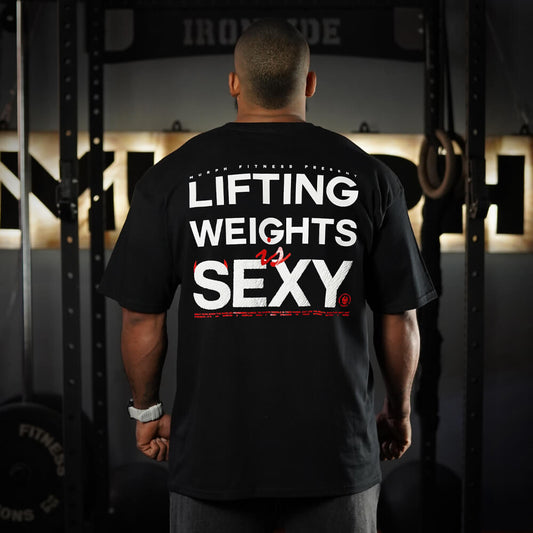 Polera Oversize Lifting Weights Is SEXY - Negro
