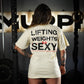 Polera Oversize Lifting Weights Is SEXY - Sweet Cream