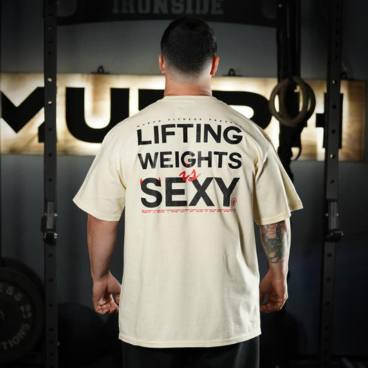 Polera Oversize Lifting Weights Is SEXY - Sweet Cream