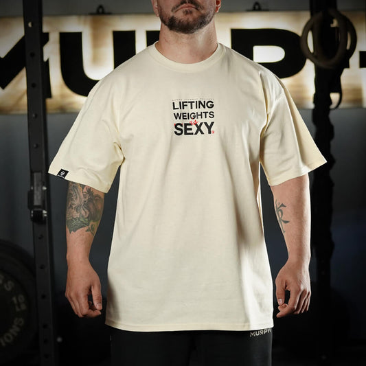 Polera Oversize Lifting Weights Is SEXY - Sweet Cream