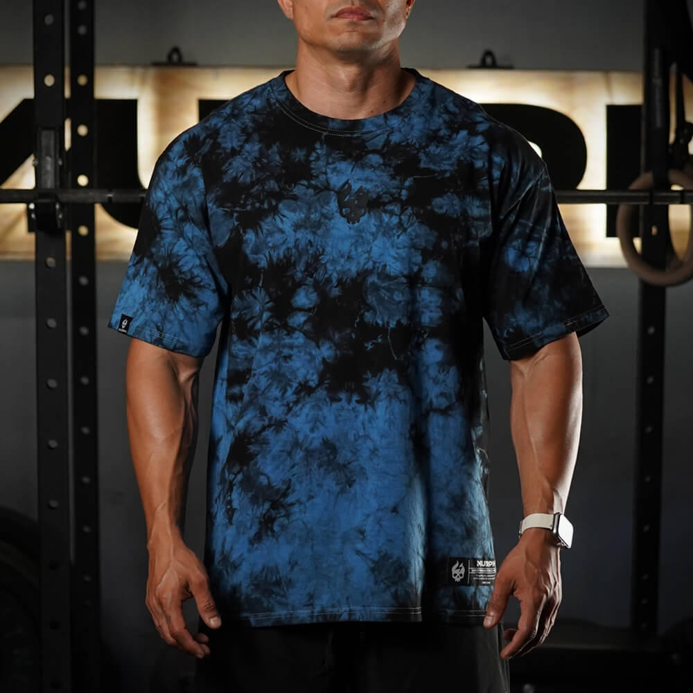 Polera Oversize Skull logo - Blue Storm