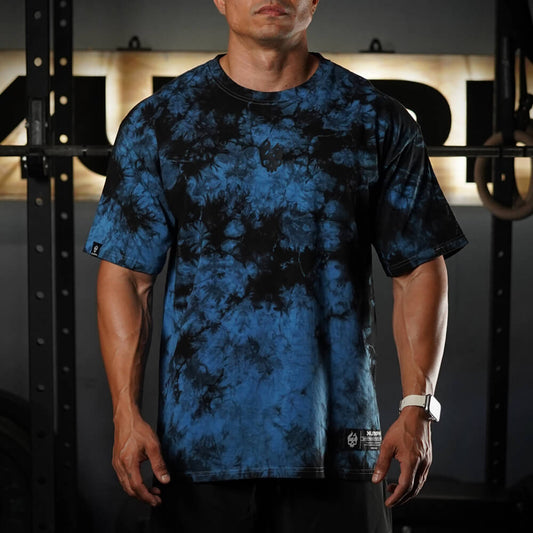 Polera Oversize Skull logo - Blue Storm