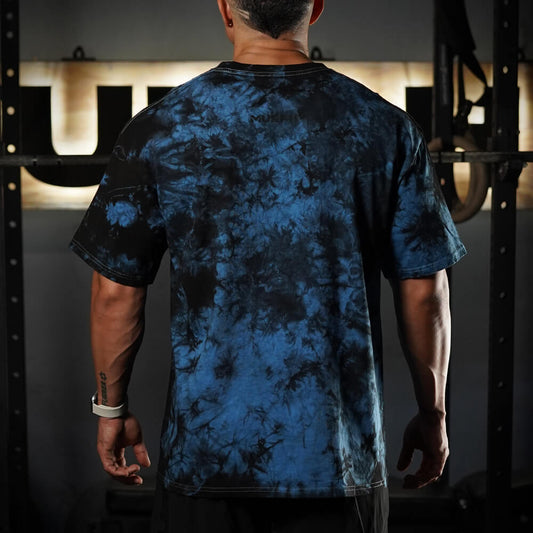 Polera Oversize Skull logo - Blue Storm