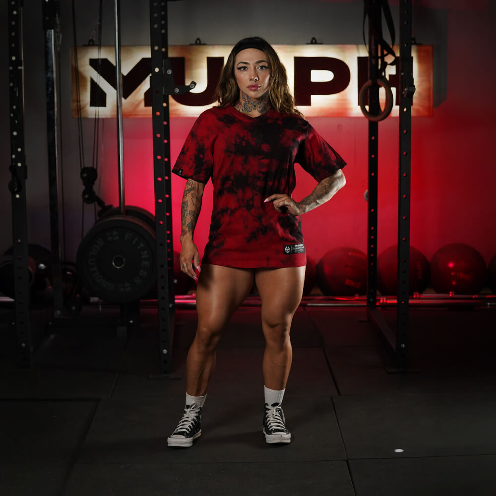 Polera Oversize Skull logo - Red Storm