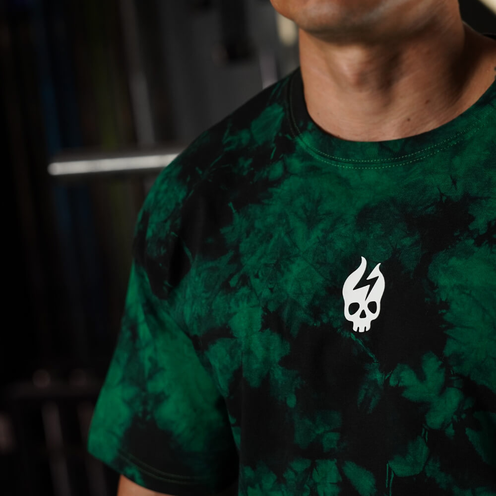 Polera Oversize Skull logo - Green Storm