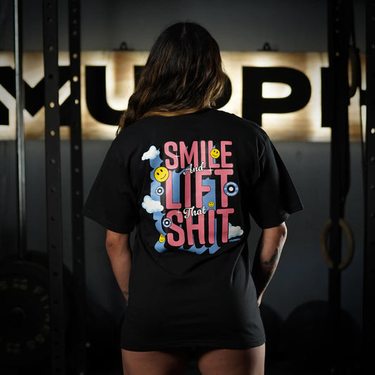 Polera Oversize Smile - Negro