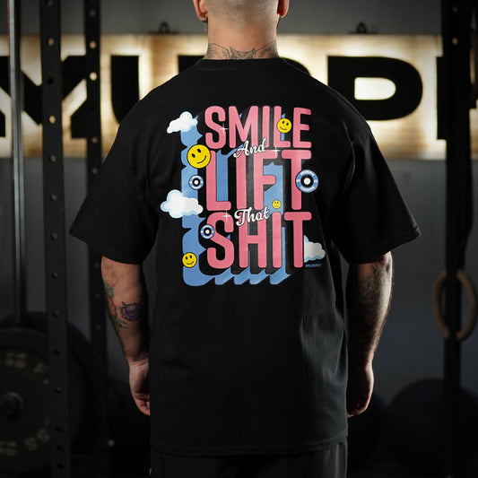 Polera Oversize Smile - Negro