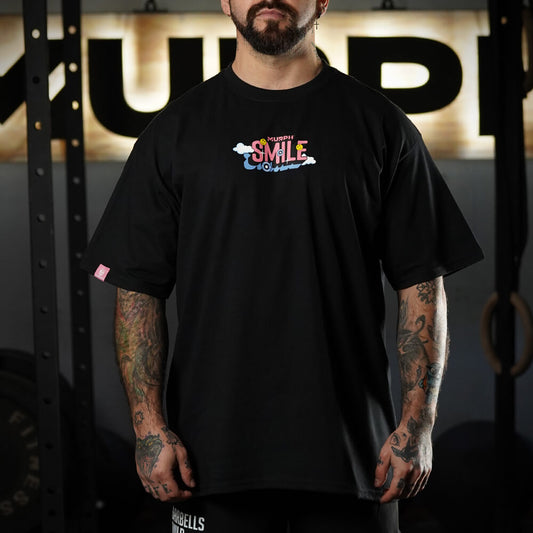 Polera Oversize Smile - Negro