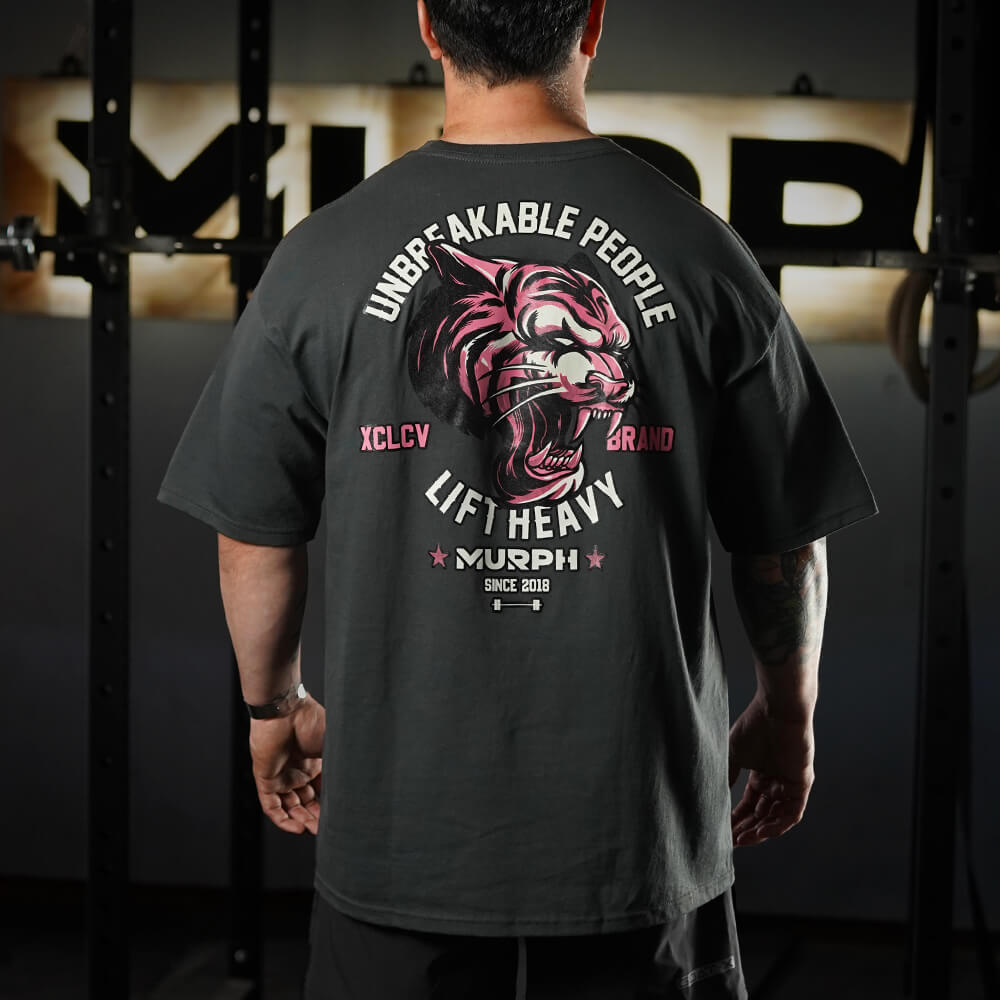 Polera Oversize Be a Tiger - Gris Charcoal