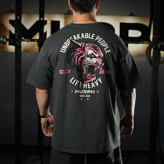 Polera Oversize Be a Tiger - Gris Charcoal