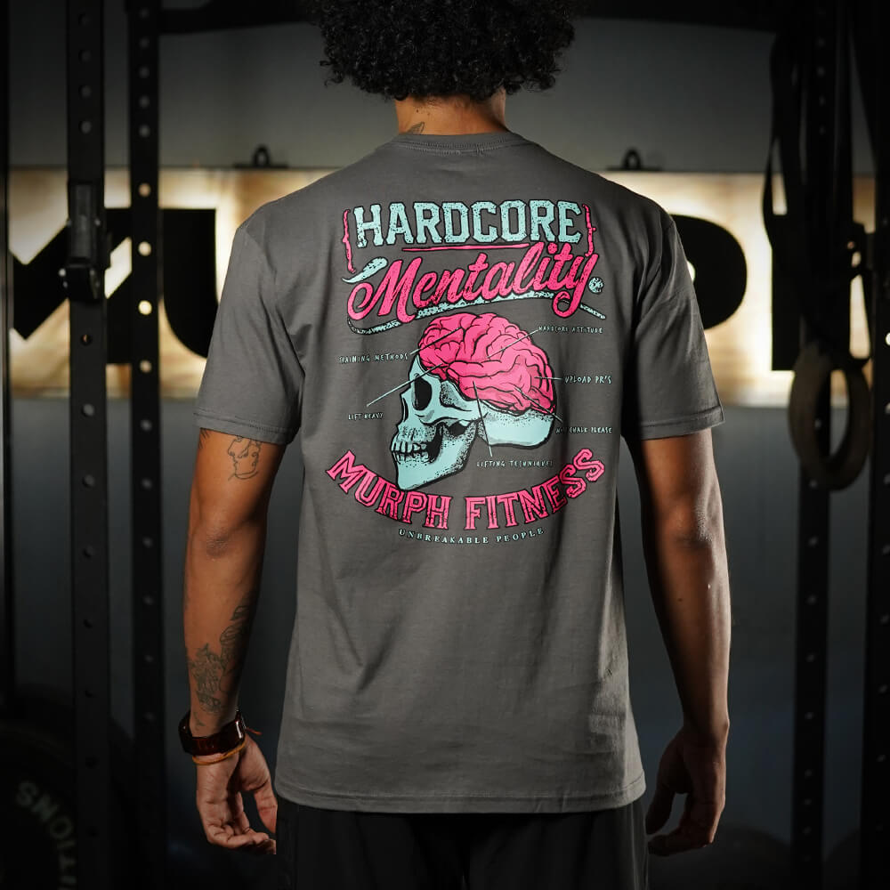 Polera Regular Fit Hardcore Mentality - Gris Charcoal