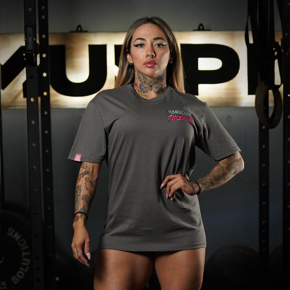 Polera Largo Unisex Hardcore Mentality - Gris Charcoal