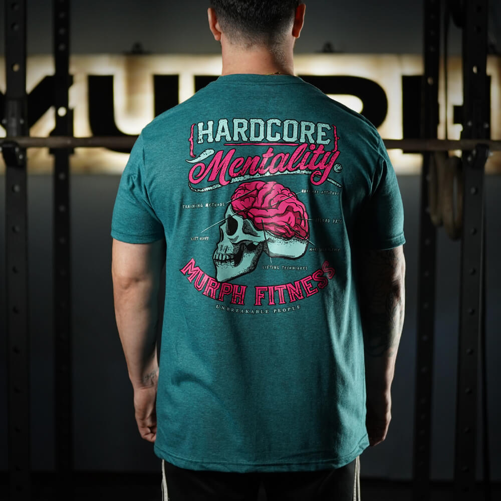 Polera Regular Fit Hardcore Mentality - Heather Turquoise