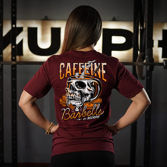 Polera Largo Unisex Caffeine & Barbells - Burdeo