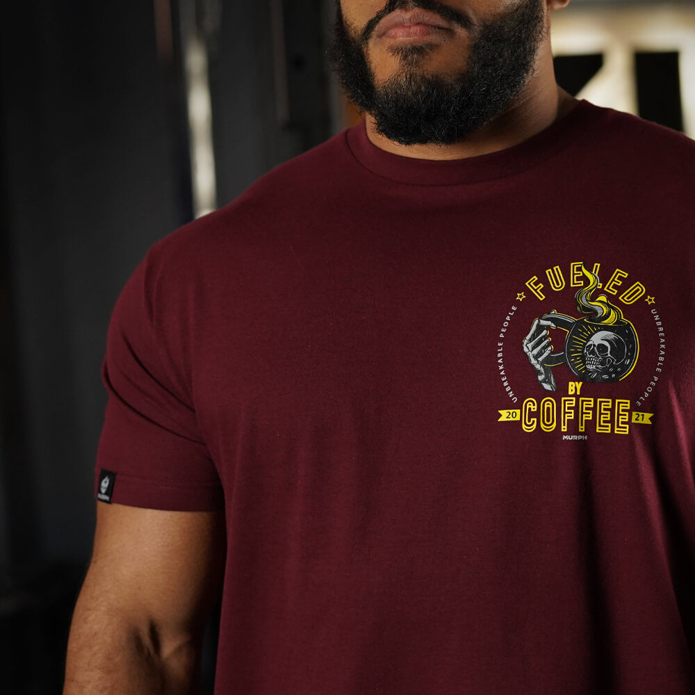 Polera Regular Fit Fueled By Coffee - Burdeo