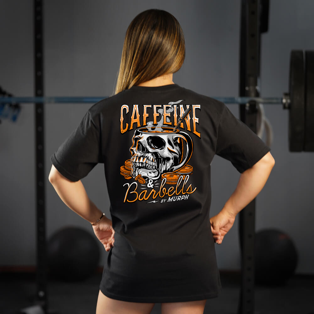 Polera Largo Unisex Caffeine & Barbells - Negro