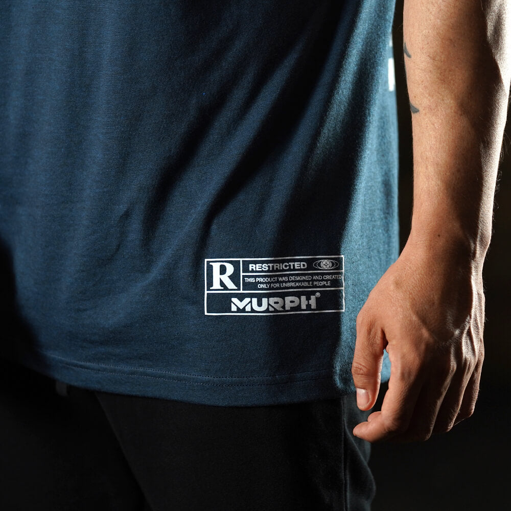 Polera Regular Fit Geometric DeadLift - Heather Navy