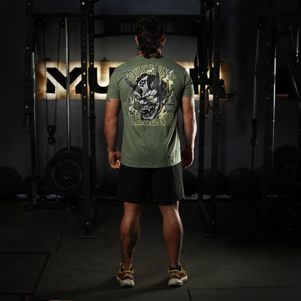 Polera Regular Fit Fucking Legend - Heather Tactical Green