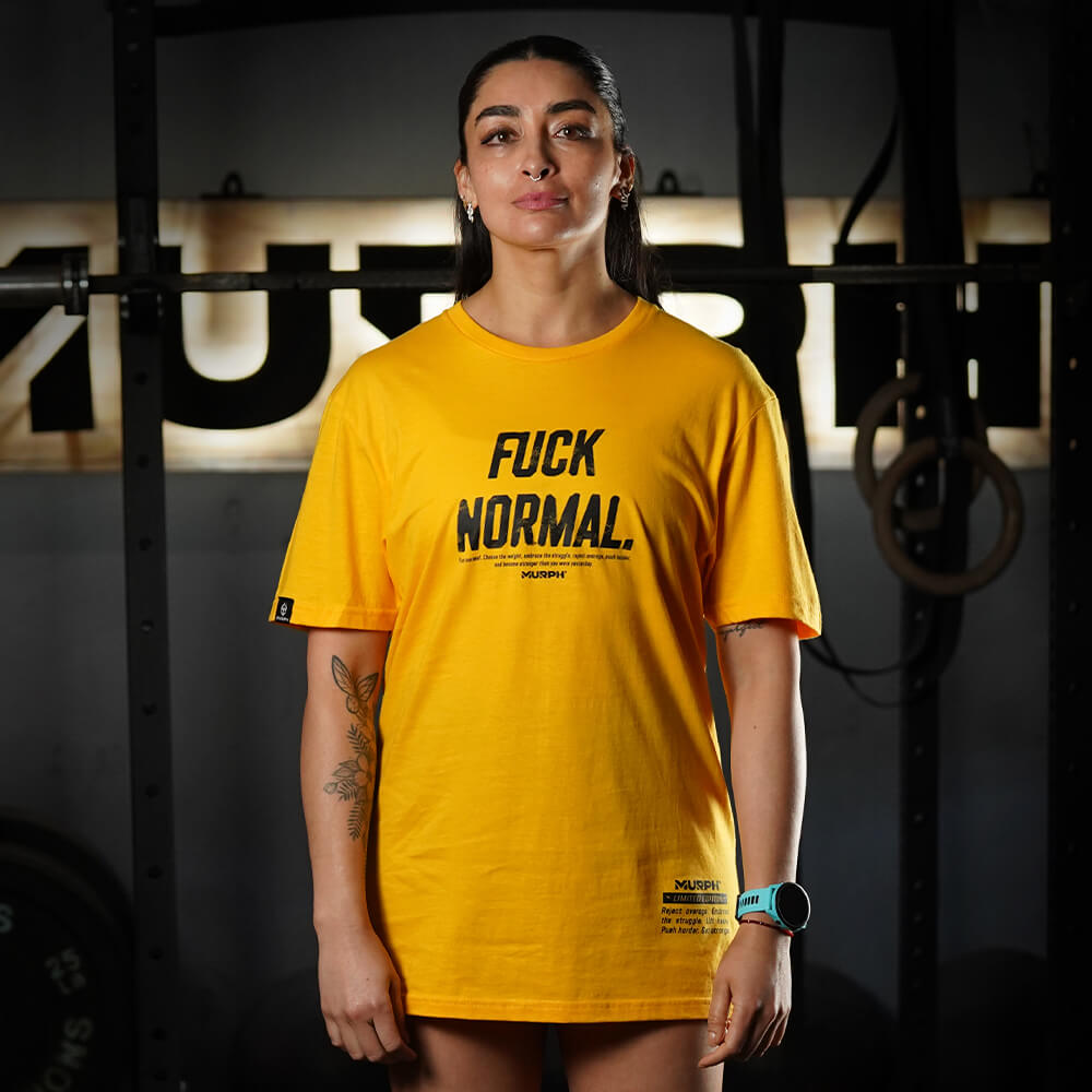 Polera Largo Unisex FUCK NORMAL - Amarillo