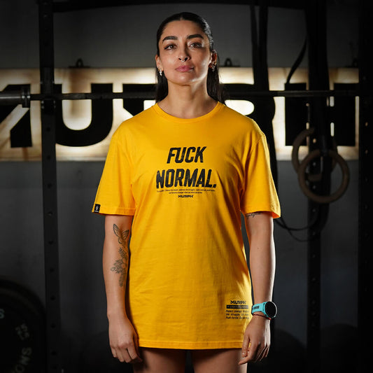 Polera Largo Unisex FUCK NORMAL - Amarillo