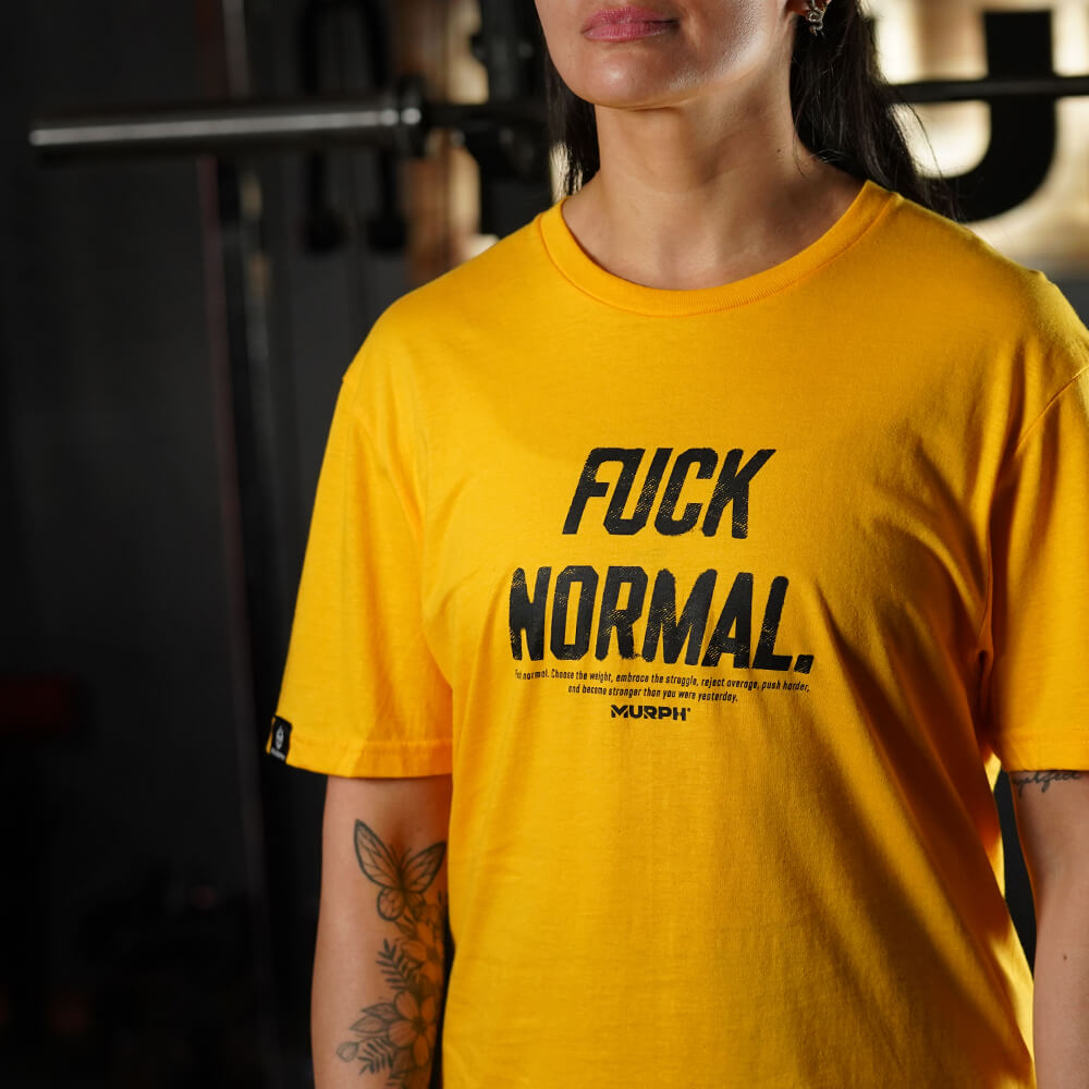 Polera Largo Unisex FUCK NORMAL - Amarillo