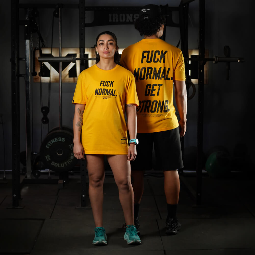 Polera Regular Fit FUCK NORMAL - Amarillo