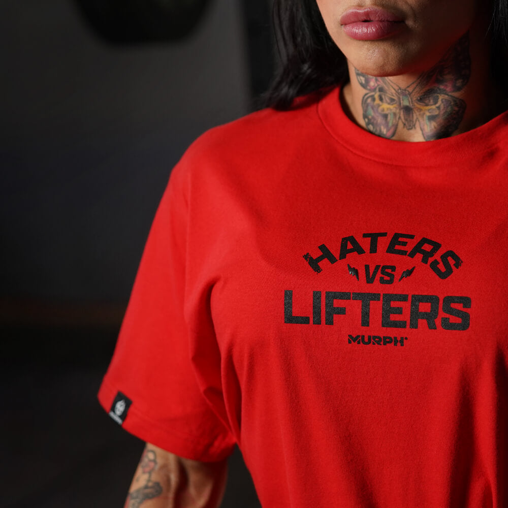 Polera Largo Unisex Haters Vs Lifters - Rojo