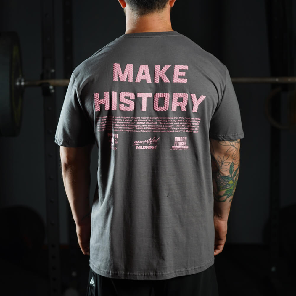 Polera Regular Fit Make History - Gris Charcoal