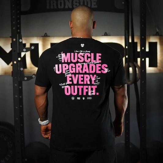 Polera Regular fit MUSCLE UPGRADE EVERY OUTFIT - Negro