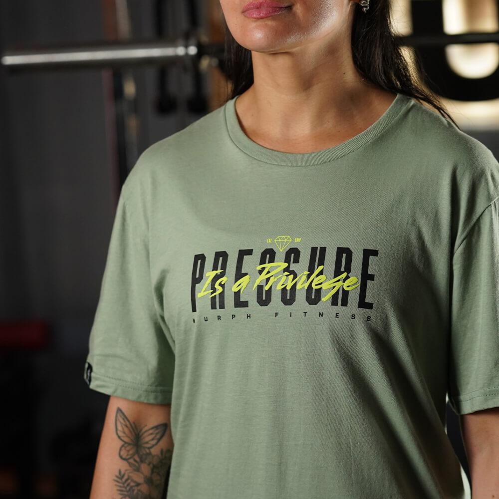 Polera Largo Unisex Pressure is a Privilege - Mossy