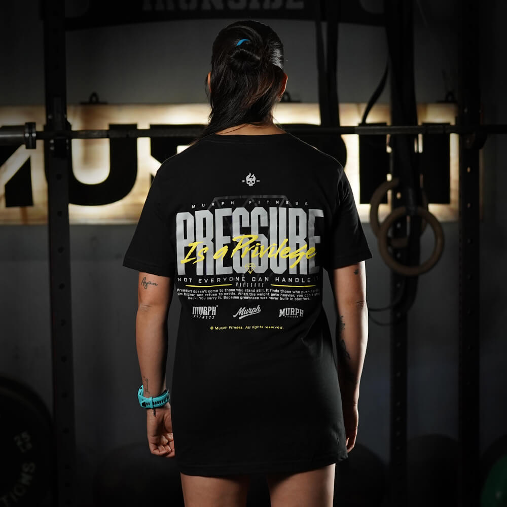 Polera Largo Unisex Pressure is a Privilege - Negro