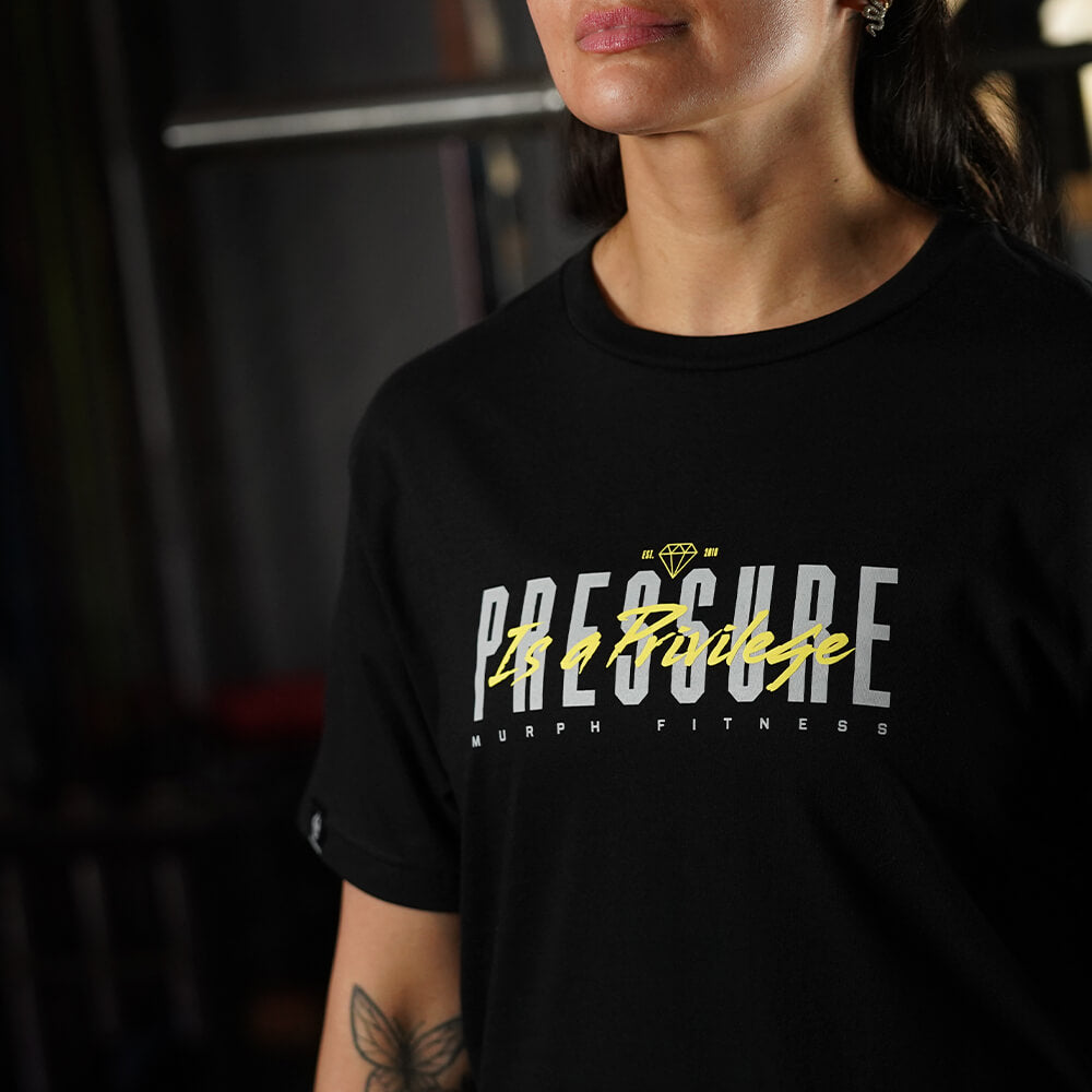 Polera Largo Unisex Pressure is a Privilege - Negro