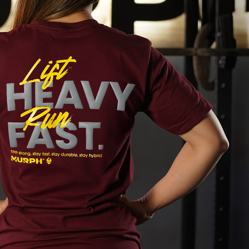 Polera Largo Unisex LIFT HEAVY & RUN FAST - Burdeo