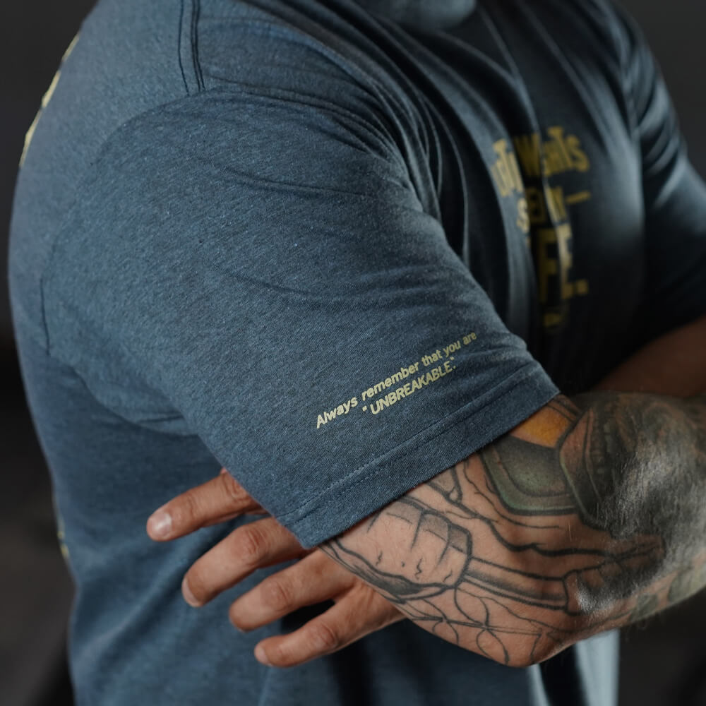 Polera Regular Fit Lifting Weights Saved my Life - Heather Blue