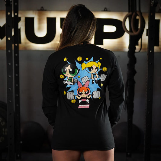 Polera Manga Larga Powerful Girls - Negro