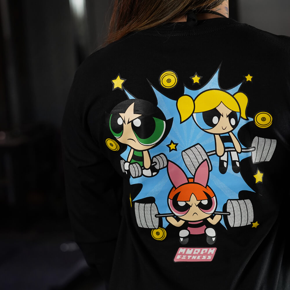 Polera Manga Larga Powerful Girls - Negro