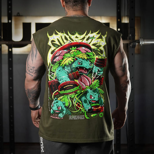 Polera Oversize Sleeveless LIFTASAUR - Verde Táctico