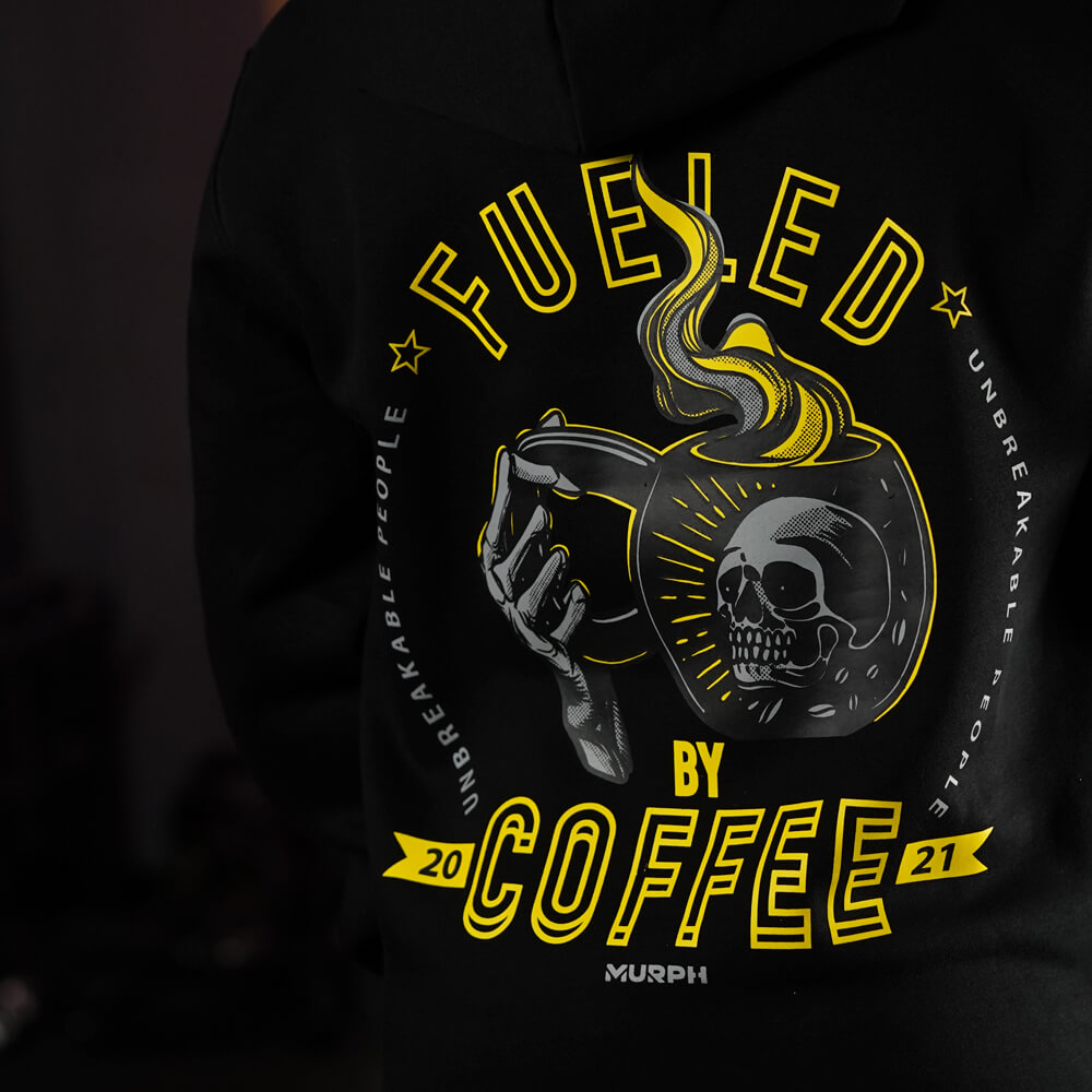 Polerón Canguro Fueled by Coffee - Negro