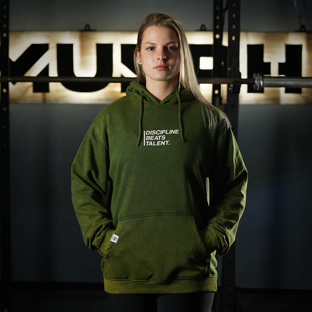 Premium Hoodie Discipline Beats Talent - Acid Green