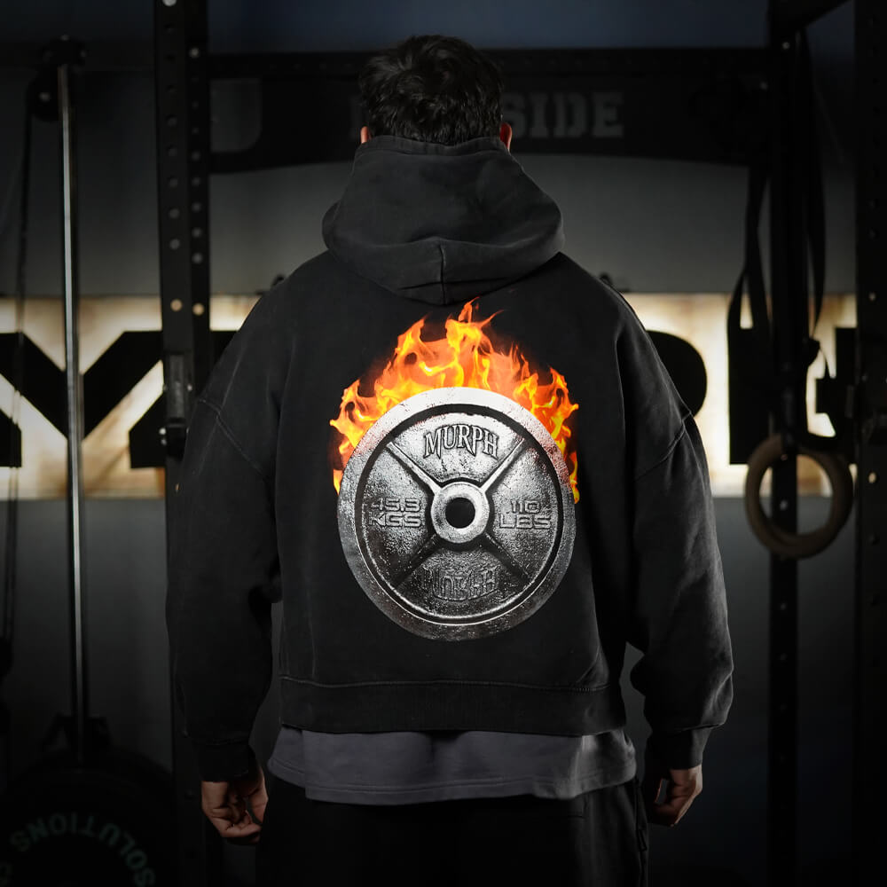 Premium Boxy Fit Hoddie ONIX Born in Fire - Acid Black