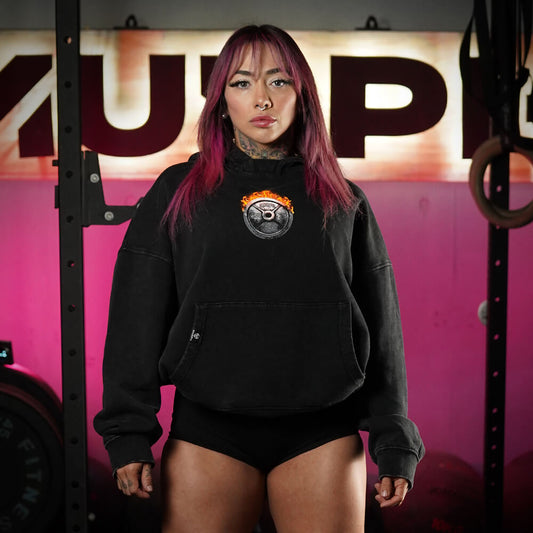Premium Boxy Fit Hoddie ONIX Born in Fire - Acid Black