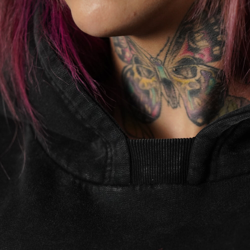 Premium Boxy Fit Hoddie ONIX Born in Fire - Acid Black